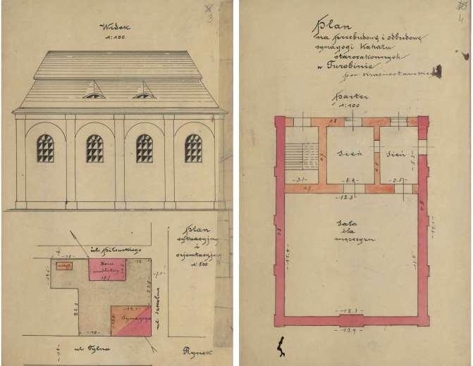 30. Turobin. Synagoga. Projekt na przebudowę i odbudowę synagogi i kahału starozakonnych w Turobinie pow. krasnystawski [1926]. APL. Urząd Wojewódzki Lubelski 1919-1939, Wydz. Kom. -Bud., sygn. 1226.