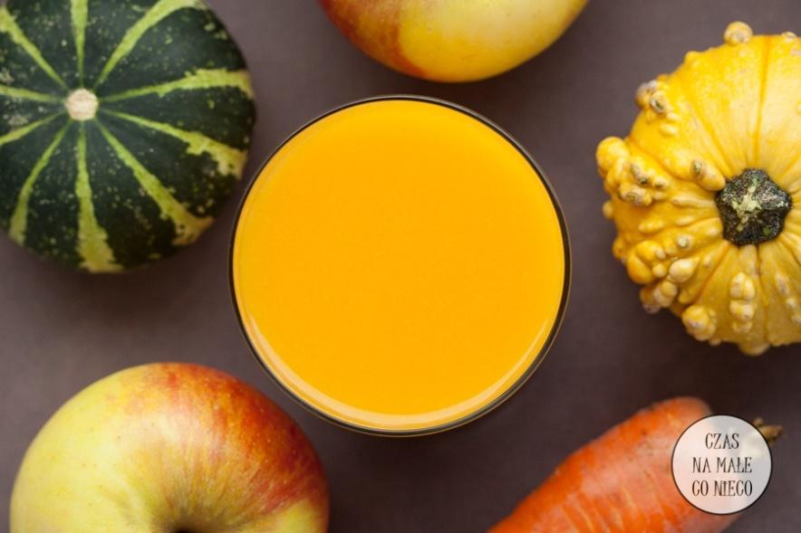 Composition of the smoothie apple juice (65%) freshly pressed from IDARED cultivar carrot (15%) pumpkin (10%) cultivar HOKKAIDO apple (10%) cultivar IDARED Malpighia