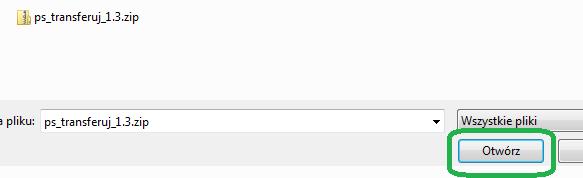 4. Wybierz zapisany plik z modułem Transferuj: 5.