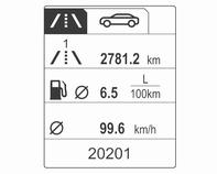 prędkości Menu informacji o przebiegu i paliwie na wyświetlaczu typu Uplevel-Combi Wybrać stronę, obracając pokrętło: Strona 1: Licznik przebiegu