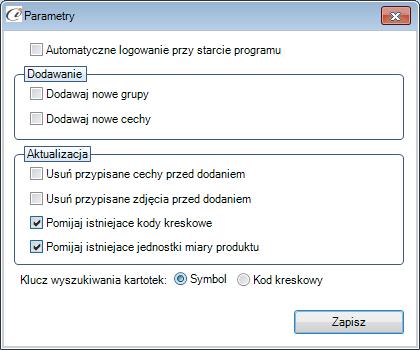 W sekcji Dodawanie decydujemy czy dane elementy mają być wczytywane z pliku.