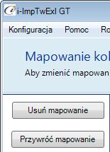 (rys. 20) usuwanie/przywracanie mapowania Po wybraniu wszystkich kolumn które mają być przenoszone należy przejść do