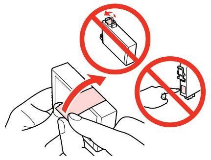 Colours do not come out / Nie widać koloru Verify that the hole on the upper part of the cartridge is free and not blocked /