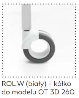 na kolor biały Kolor kółek: z hamulcem roll białe.