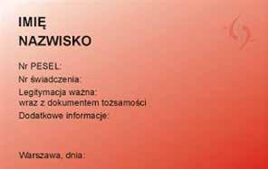 Strona 1 Strona 2 Strona 1 legitymacji: 1) tło w kolorze czerwonym cieniowanym; 2) w lewym górnym rogu logo Zakładu Emerytalno-Rentowego Ministerstwa Spraw Wewnętrznych i napis ZER ; 3) w prawym