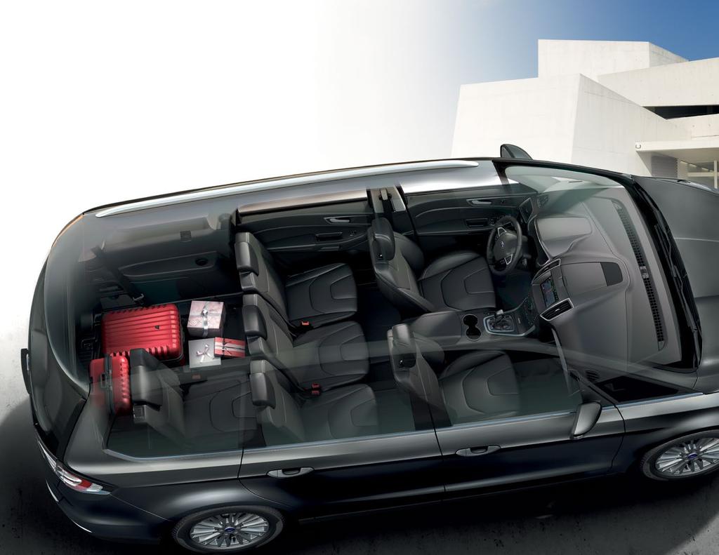 FORD GALAXY Witamy w pierwszej klasie Ford Galaxy to nowa definicja komfortu i przestrzeni. To samochód, którym wygodnie może podróżować siedem osób.