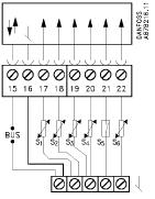 13 Połączenia elektryczne - 24 V a.c. Podłączenie urządzeń zasilanych napięciem 24 V a.c. i 230 V a.c. (opis ogólny) Podłączanie czujników temperatury Zacisk Opis Max.