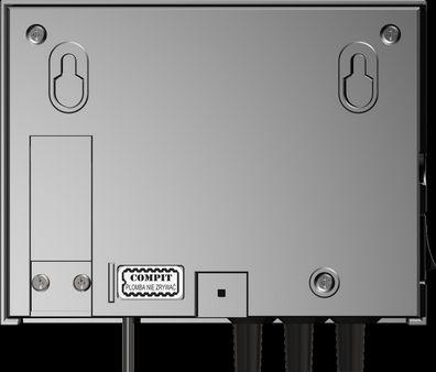 Złącze do termostatu pokojowego, panelu pomieszczeniowego i modułu inext znajduje się pod klapką z tyłu sterownika. 1. pokrywa złącz 2.