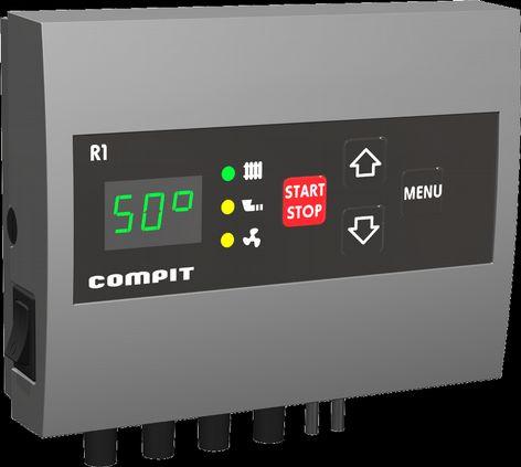 Obsługa 1. temperatura kotła 2. kontrolka dmuchawy 3. kontrolka podajnika 4. kontrolka pompy CO 5. przycisk START/STOP 6. przycisk zwiększania wartości 7. przycisk MENU 8.