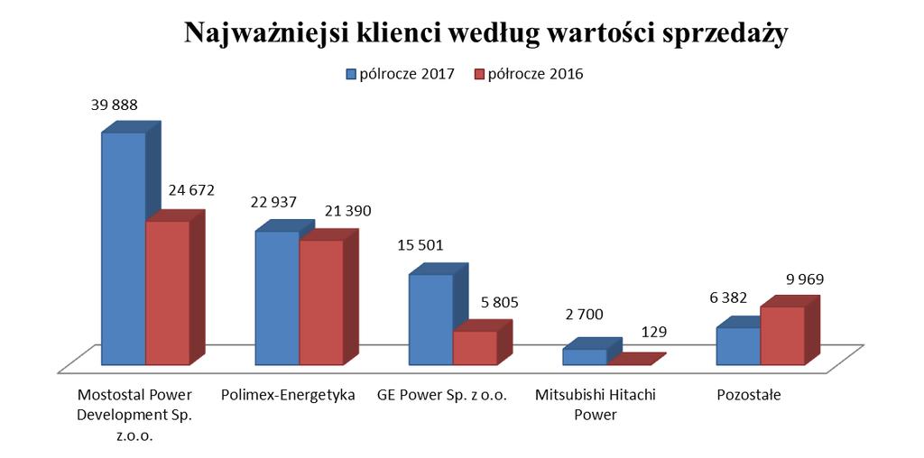 Skupienie się na pozyskaniu prac na rynku krajowym i brak atrakcyjnych ofert na rynkach zagranicznych przełożyło się na duży udział przychodów krajowych (99,15% przychodów ogółem), co potwierdza
