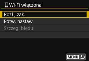 W przypadku kolejnego łączenia się z tym samym smartfonem ten ekran nie będzie już wyświetlany. Aby określić wyświetlane obrazy, naciśnij przycisk <B>.