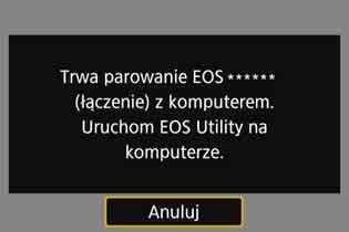 Łączenie za pomocą metody [Łatwe łączenie] Czynności wykonywane w aparacie 2 8 Wybierz pozycję [OK]. Wybierz pozycję [OK] i naciśnij przycisk <0>.