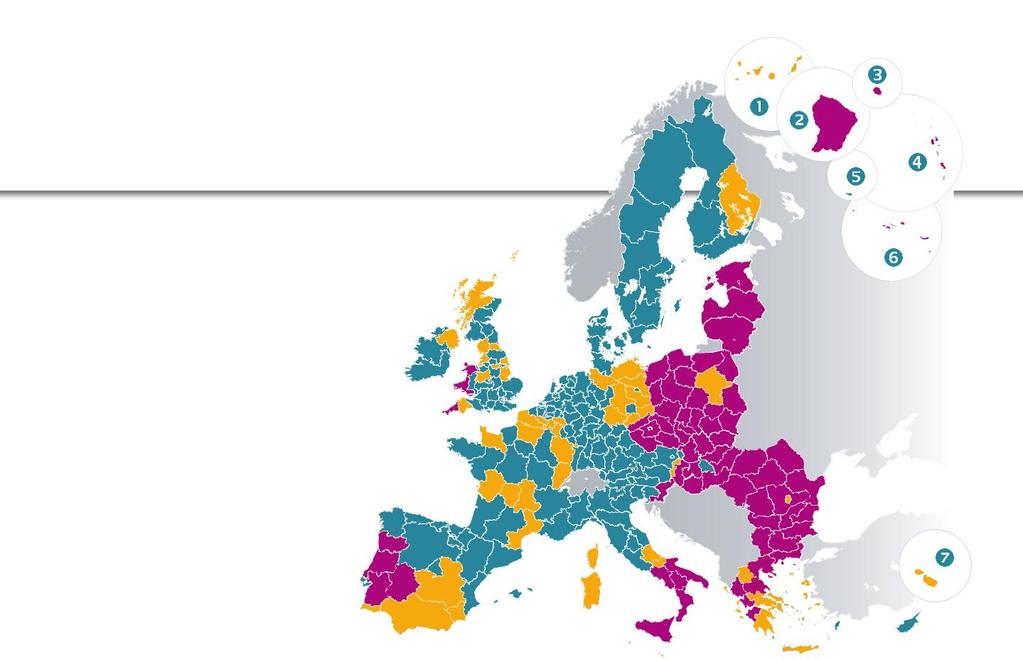 Uczciwy system dla wszystkich regionów UE (symulacja uprawnień do pomocy) PKB na mieszkańca* *indeks EU27 = 100 <75% średniego PKB dla UE 75-90 % >90% 3 kategorie regionów Regiony mniej