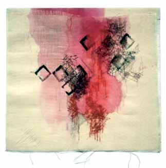 ANNA MICHNIEWICZ Fragment 1 54 x 56 cm, technika mieszana, haft nicią lnianą; 2016 Fragment 2 50 x 56 cm, technika mieszana, haft nicią lnianą; 2016 Dyplom z wyróżnieniem w Pracowni prof.