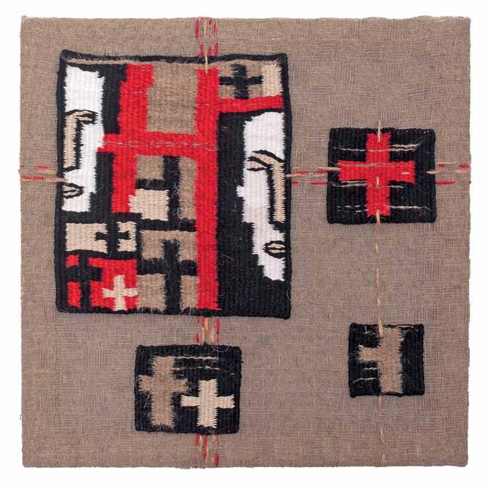 YUSTYNA SENCHYK UKRAINA/ UKRAINE Bohaterowie 30 x 30 cm, technika: tkanina artystyczna, gobelin; 2016 Urodziła się we Lwowie w 1991 r. Ukończyła Państwowy Instytut Sztuki Dekoracyjnej i Stosowanej im.