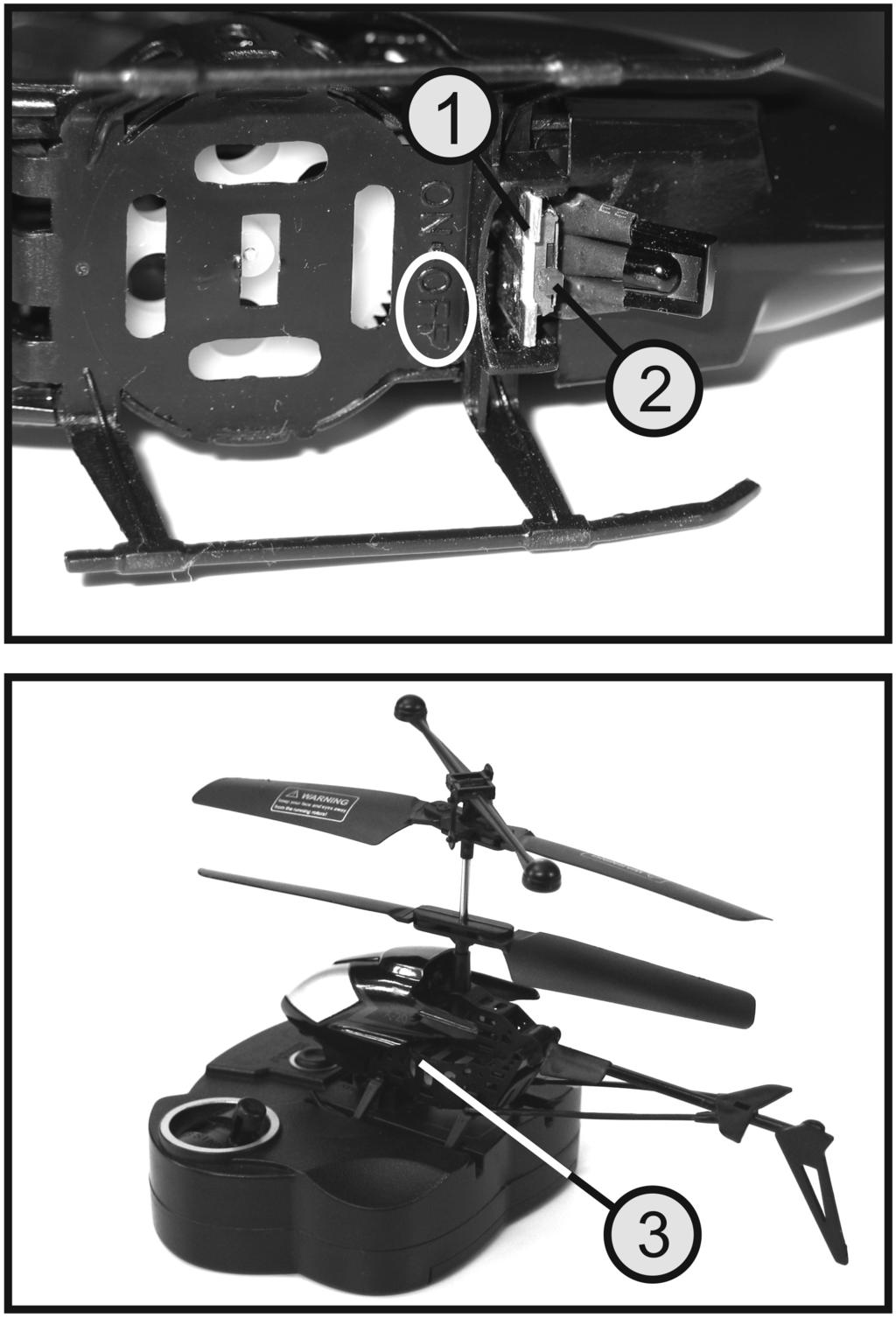 10. Uruchomienie modelu śmigłowca a) Ładowanie akumulatora napędu Zamontowany w helikopterze akumulator napędu jest ładowany wyłącznie z nadajnika.