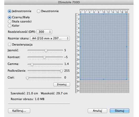 Obsługa w systemie Mac OS X i Kliknij przycisk Calibrate (Kalibruj).