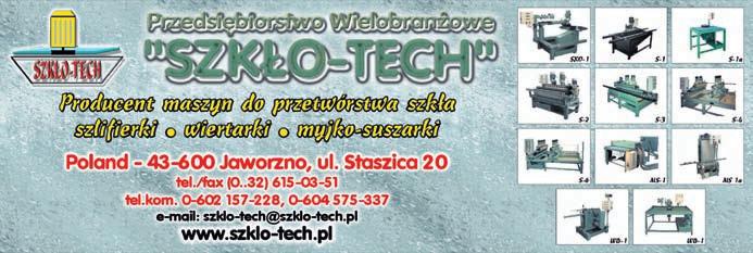 kąt [o] od 3 do 45 Cechy szczególne: super szybka wymiana klocka na transporter, wszystkie parametry obróbcze sterowane przez kontrolę numeryczną Nazwa handlowa/producent: SCHIATTI, CMS Glass