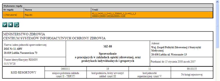 : Naruszona w przypadku błędnych danych w komórkach.