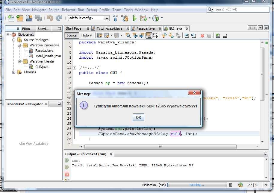 28. Uruchomienie programu metoda demo z klasy GUI