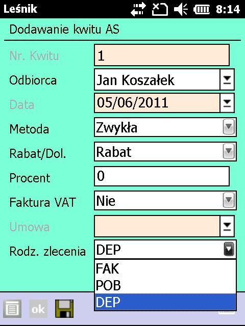 spowoduje, że na drukarce wydrukuje się tylko paragon fiskalny, a asygnaty będą drukowane na innej drukarce (np. termicznej).