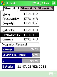NAZWA POLA OPIS UWAGI Kod leśny wpisujemy kod gatunku zgodny z systemem LAS (do 9 znaków), jeżeli dopisujemy nowy gatunek do listy to w trakcie najbliższego transferu danych, kod będzie automatycznie