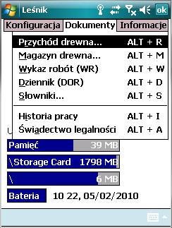 w ramach listy sztuk/stosów pochodzących z tego dokumentu oraz historia używanych numerów drewna.