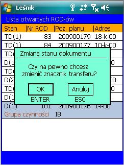W wyniku działania automatu, tworzonych jest tyle kwitów ile grup sortymentowych/rodzajów drewna i typów wykonawców (własny/obcy) występuje na ROD.