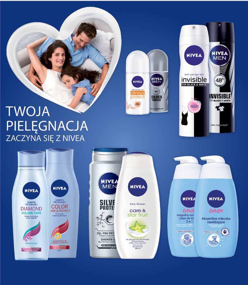 -18% 10 8 Dezodorant lub antyperspirant Nivea 150 ml 100 ml - 5, -10% 8 9 Dezodorant Roll-on damski lub męski Nivea 50 ml 100 ml - 17,98-16% 11 9 Szampon pielęgnujący Nivea 400 ml 100 ml -