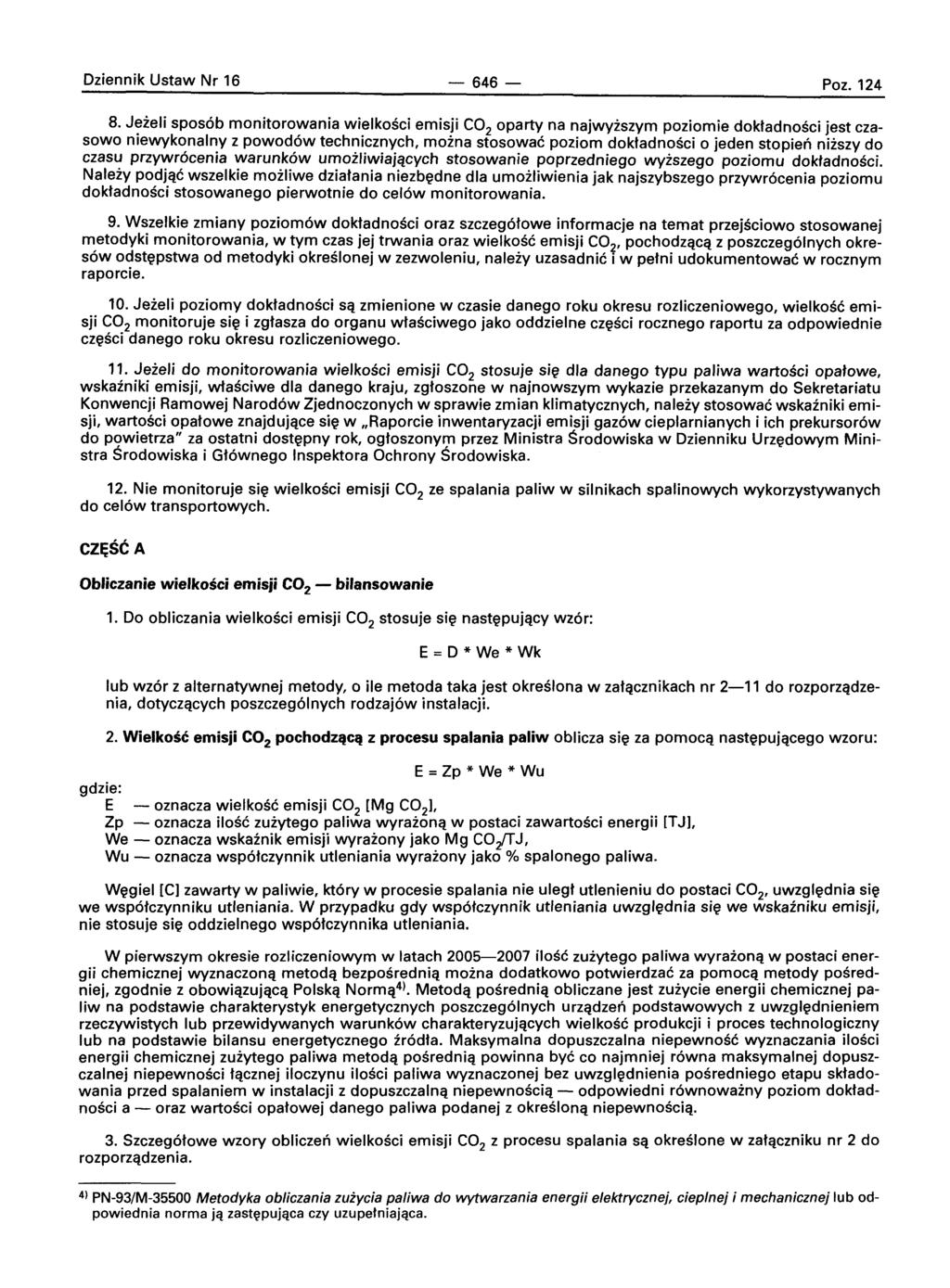 Dziennik Ustaw Nr 16-646- Poz. 124 8.