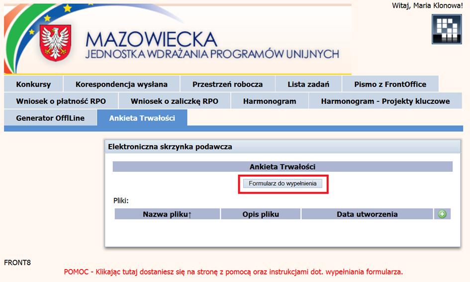 W kolejnym kroku wybieramy przycisk Formularz do wypełnienia. Rys. 3.