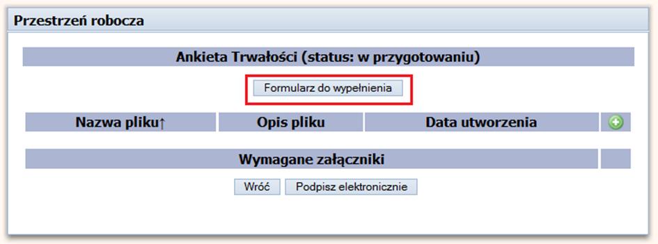 Rys. 9. Żeby powrócić do edycji zapisanego formularza, należy po wybraniu go z folderu, kliknąć przycisk "Formularz do wypełnienia".