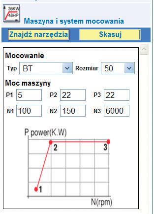 2. 2. 3. Maszyna i system mocowania Oprogramowanie bierze również pod uwagę cechy obrabiarki.