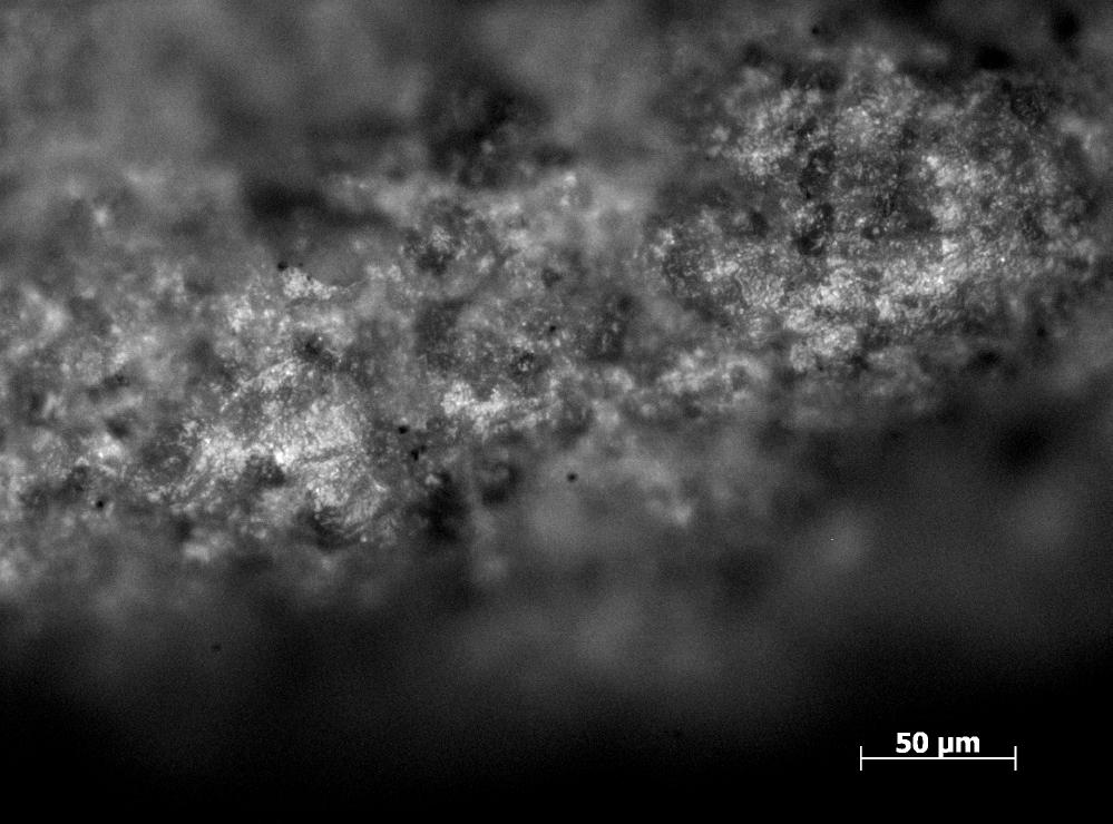 167 Ryc. 2. Ślady użytkowe (?) zaobserwowane na kamiennym skrobaczu odłupkowym (ob. 10, pow. 10) Fig. 2. Use-wear traces (?) observed on a lithic flake scraper (feature no.