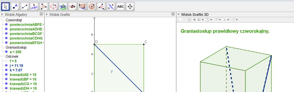 bocznych, podstawy i graniastosłupa wychodzące z punktu B (jak w