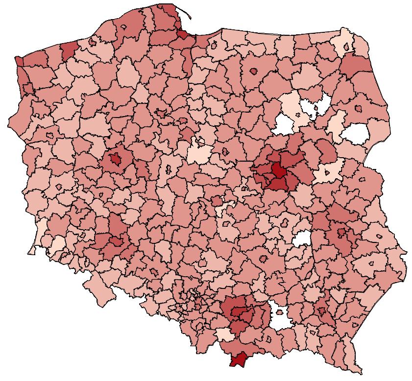 W 215 roku najwyższą medianę cen za 1 m 2 lokalu mieszkalnego sprzedanego na rynku wtórnym zaobserwowano w Warszawie (7 248 zł/m 2 ), Sopocie (7 131 zł/m 2 ), powiecie tatrzańskim (5 957 zł/m 2 ),