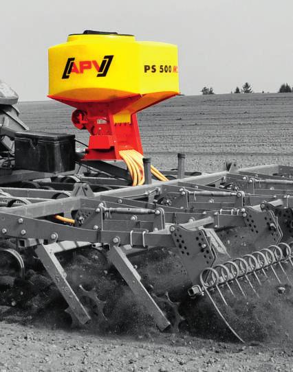 120 cm Zbiornik na materiał siewny... Pojemnik z tworzywa sztucznego o pojemności 500 l Masa własna elektr. / hydr..... 93 kg / 116 kg Zasilanie.