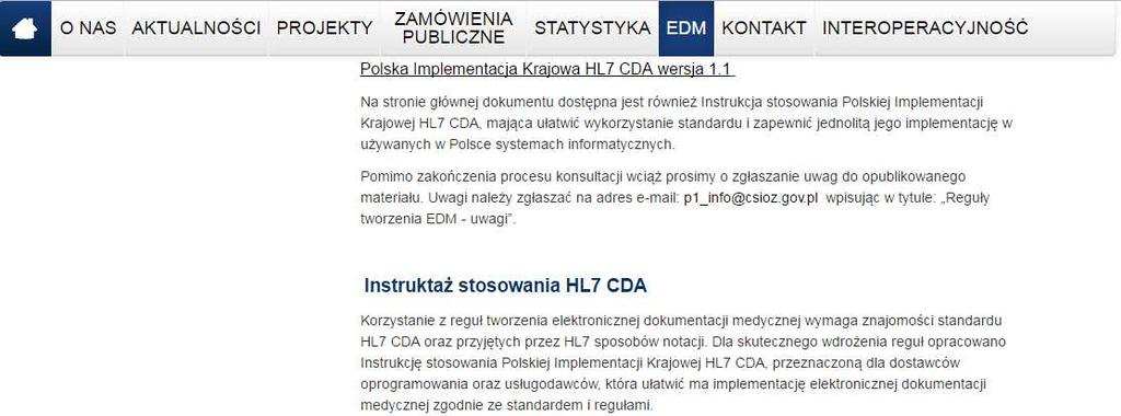 Na wskazanej stronie należy śledzić wszelkie zmiany, jakie zachodzą w obszarze implementacji elektronicznej dokumentacji medycznej.