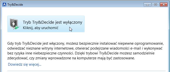 W tej sekcji Korzystanie z trybu Try&Decide...160 Opcje i powiadomienia trybu Try&Decide...161 Try&Decide: przypadki typowych zastosowań...161 11.3.