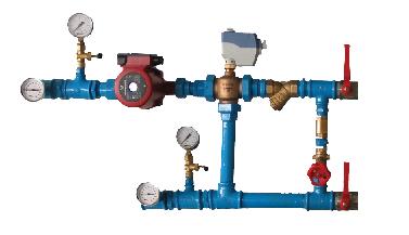 Układy regulacji obiegu wody grzewczej Zestaw PPU służy do płynnej regulacji mocy nagrzewnicy wodnej i tym samym regulacji temperatury powietrza nawiewanego przez centralę wentylacyjną.