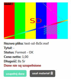 W przypadku kontroli pozytywnej pojawia się miniaturka przesłanego materiału/ów, a po kliknięciu na