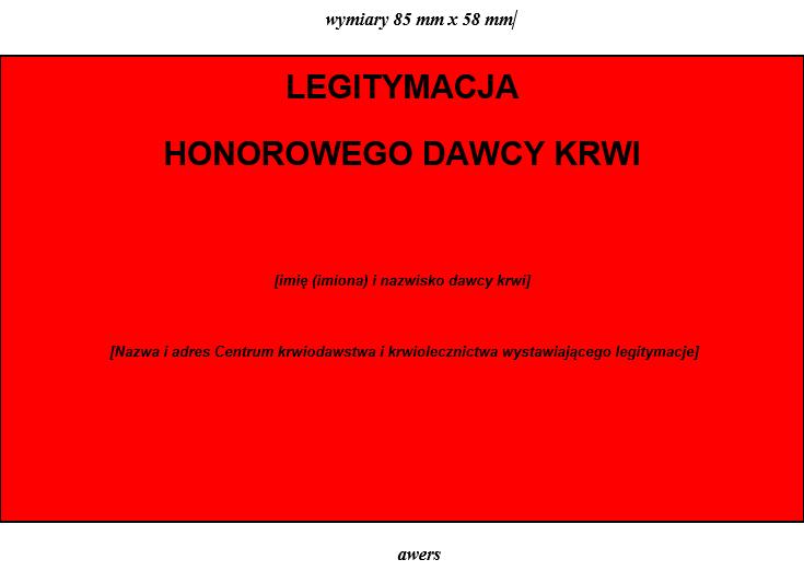 4 Wzór legitymacji Honorowy Dawca