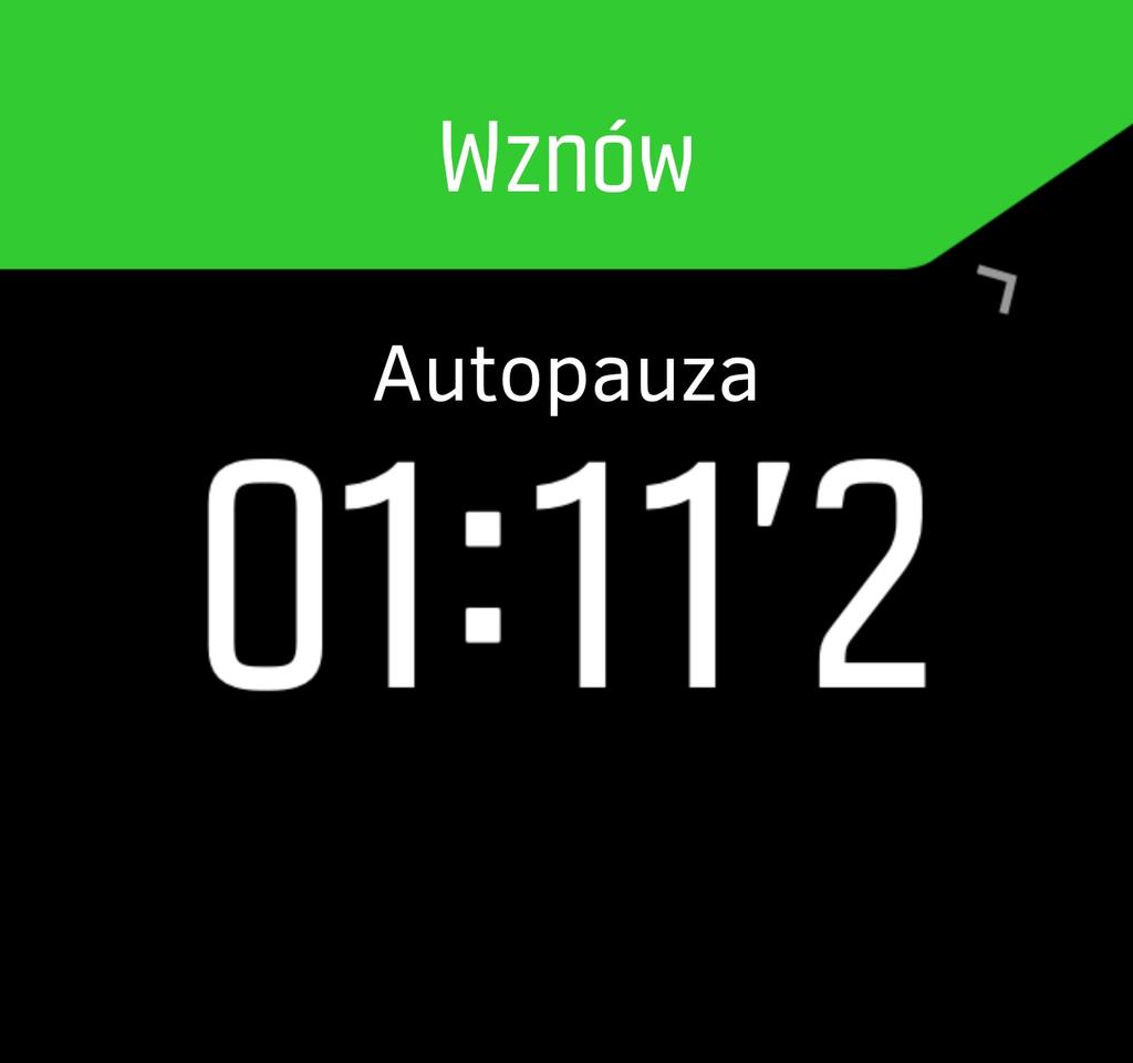 Dotknij komunikatu podręcznego dotyczącego wznawiania, aby sprawdzić bieżącą godzinę i poziom naładowania baterii.