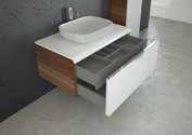 MOCCA MOCCA Oak Carbon, Arctic White wysoki połysk, umywalka ceramiczna, cichy domyk MOCCA Serię Mocca charakteryzują
