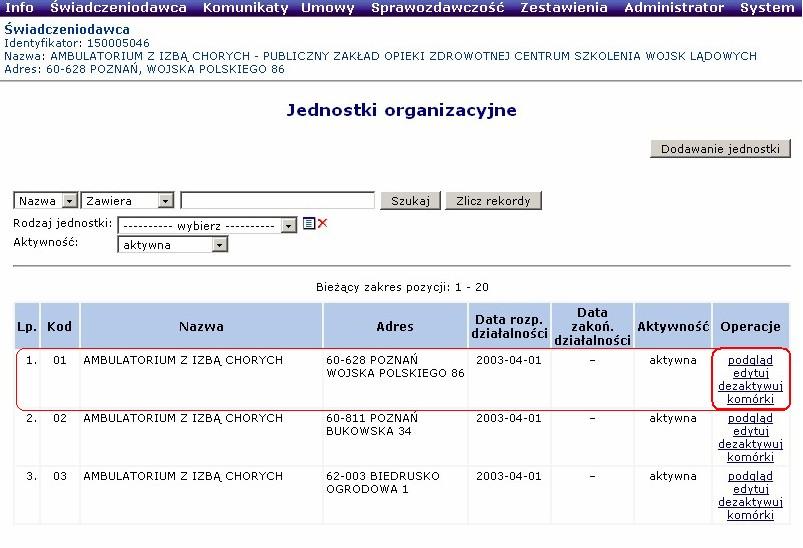 Po naciśnięciu przycisku profil do pobrania z RZOZ, przechodzimy do okna w którym możemy wybrać Kolejne kroki są analogiczne jak przy ręcznym wprowadzaniu danych.