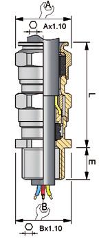 DŁAWNICE METALOWE ADE 4F ADE 4F CABLE GLAND without marking +100 C n Dla wszystkich aplikacji za wyjątkiem środowiska zagrożonego wybuchem n Uszczelnienie na izolacji wewnętrznej i zewnętrznej kabla