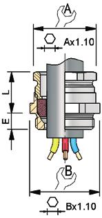DŁAWNICE METALOWE ISOCAP / NORMADIX ISOCAP / NORMADIX CABLE GLANDS dla kabli niezbrojonych for unarmoured cable IP 66 Neopren +100 C -20 C n Materiał: mosiądz niklowany n ISOCAP: uszczelka z