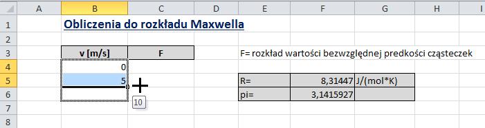 Rysunek 12. Wypełnienie liczbami komórek w kolumnie B 12.