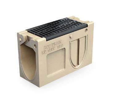 Nowość System odwodnienia liniowego ACO Drain 150V Kanał monolityczny z polimerbetonu w kolorze naturalnym Szerokość w świetle 15,0 cm Maksymalna klasa obciążenia D 400 - F 900, zgodnie z PN-EN