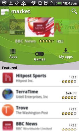 Sprawdź, czy sklep Android Market jest dostępny w urządzeniu z systemem Android.